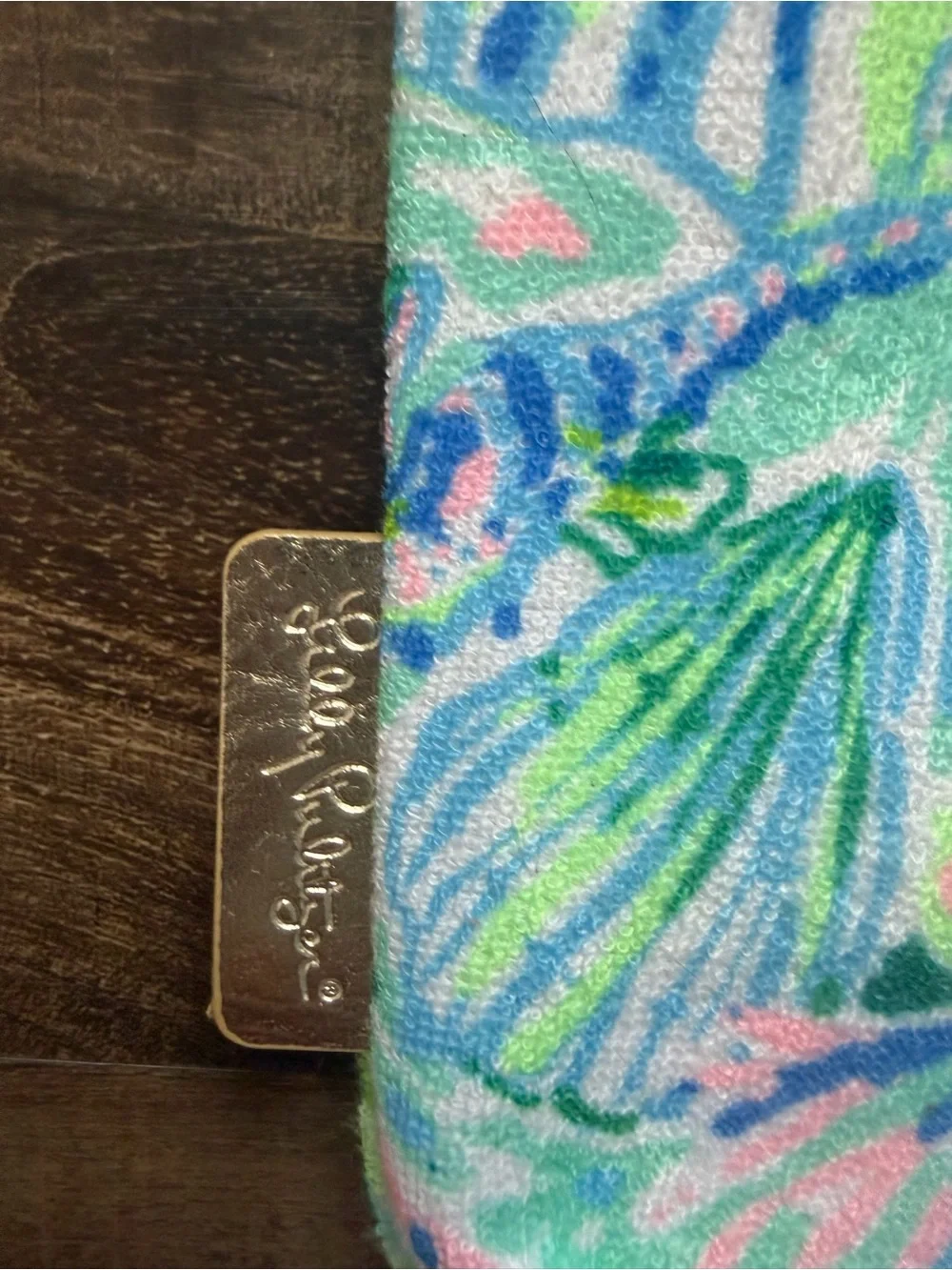 Lilly Pulitzer Pink & Blue Sea Shell Printed Wristlet NWOT- READ